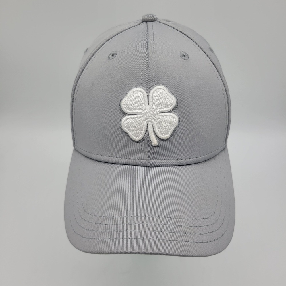 Black Clover Live Lucky Premium Baseball Cap Hat Grey White S/M Memory Fit Mens